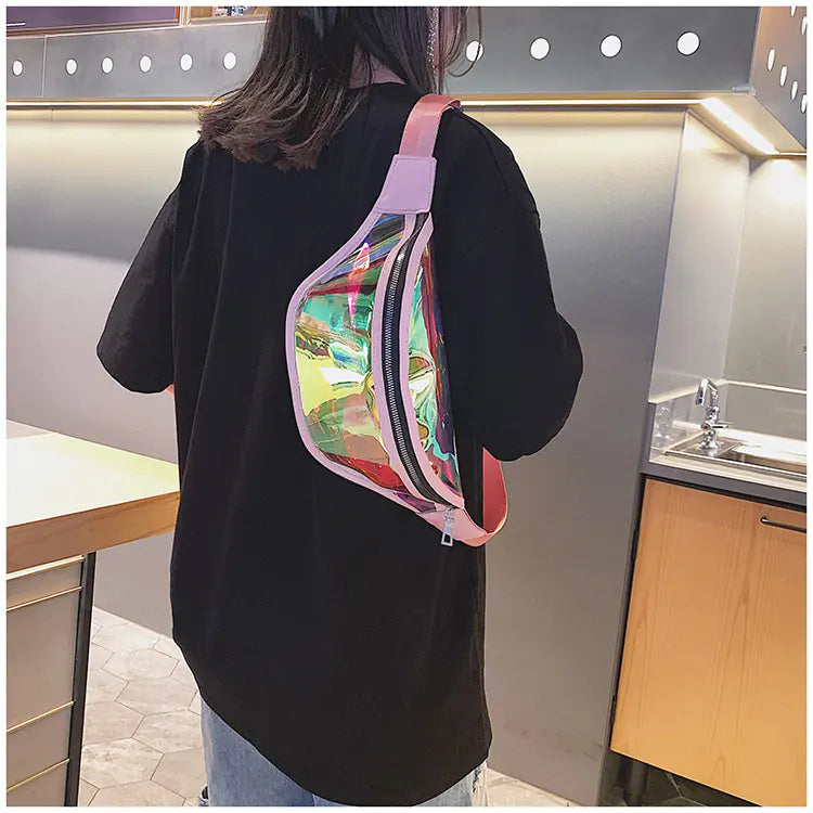 Fashionable Laser Colorful Waist Bag for Casual Sports