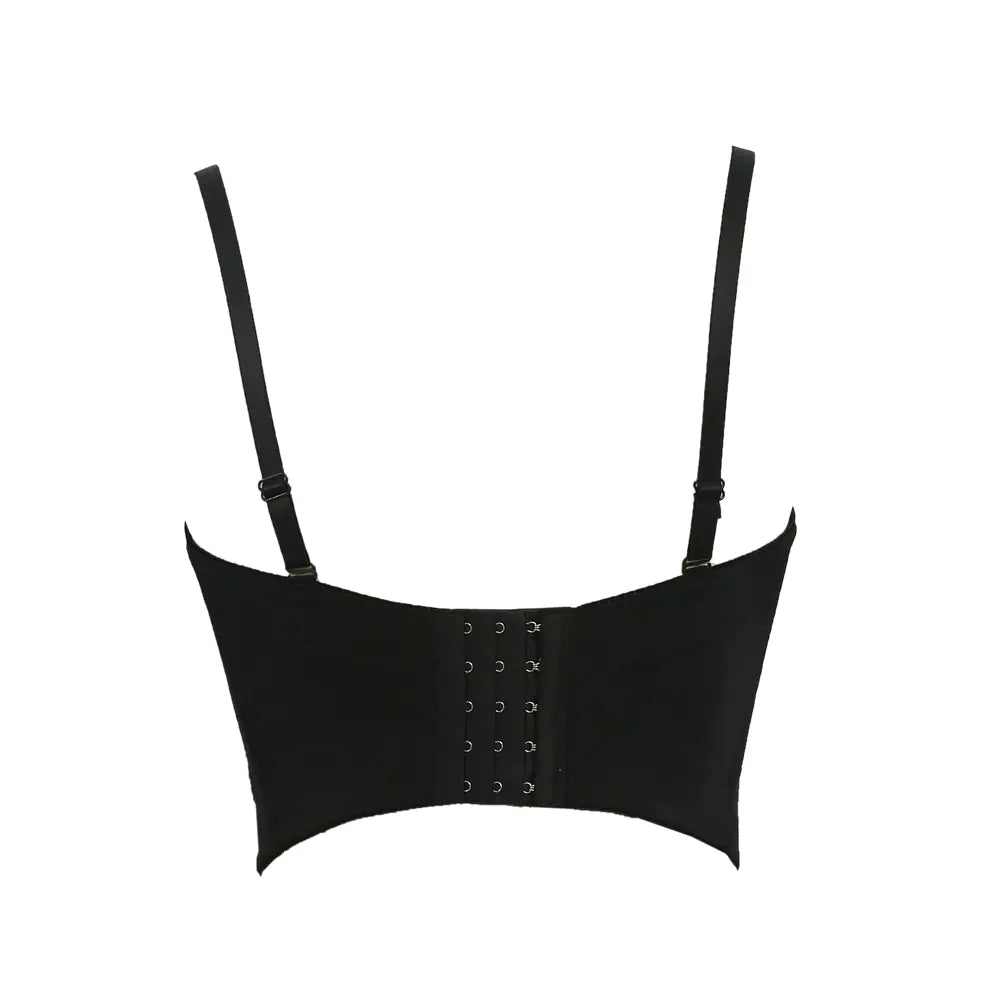 Beaded Crop Top with Rhinestone Straps