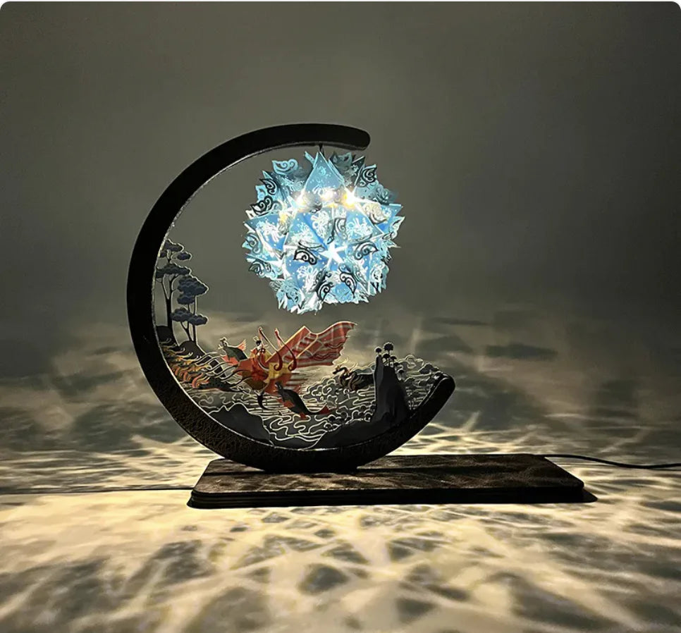 Creative Paper Sculpture Lamp for Goddess Festival