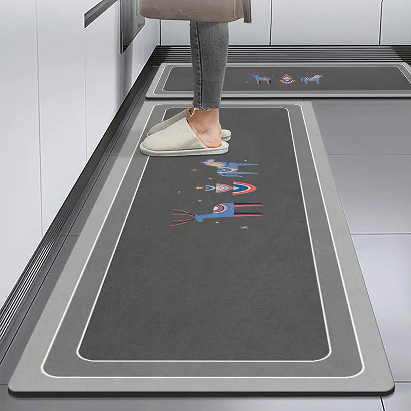 Modern Minimalist Absorbent Kitchen Mat for Home Use