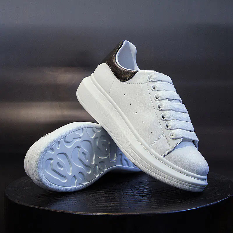 Genuine Leather Autumn Fashion White Sneakers for Women
