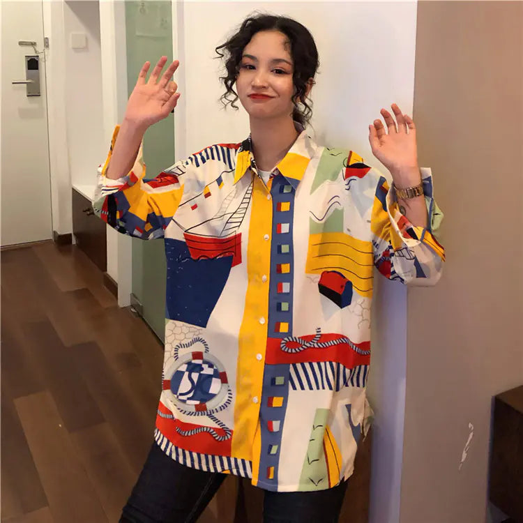Vintage French Style Long Sleeve Shirt for Women
