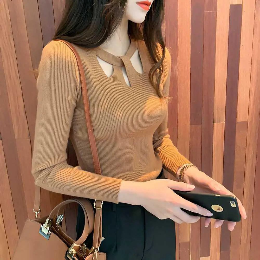 Korean Style Slim-Fit Sweater for Women (Autumn/Winter)