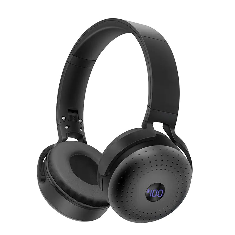 Wireless HiFi Stereo Headsets with Built-in Mic and Power Display
