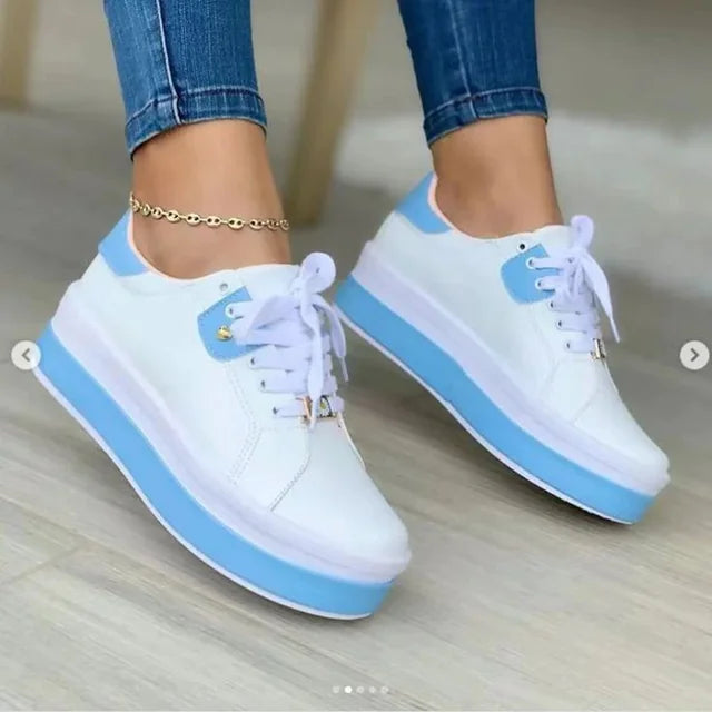Casual Large Size Ladies' Lace-Up Sneakers