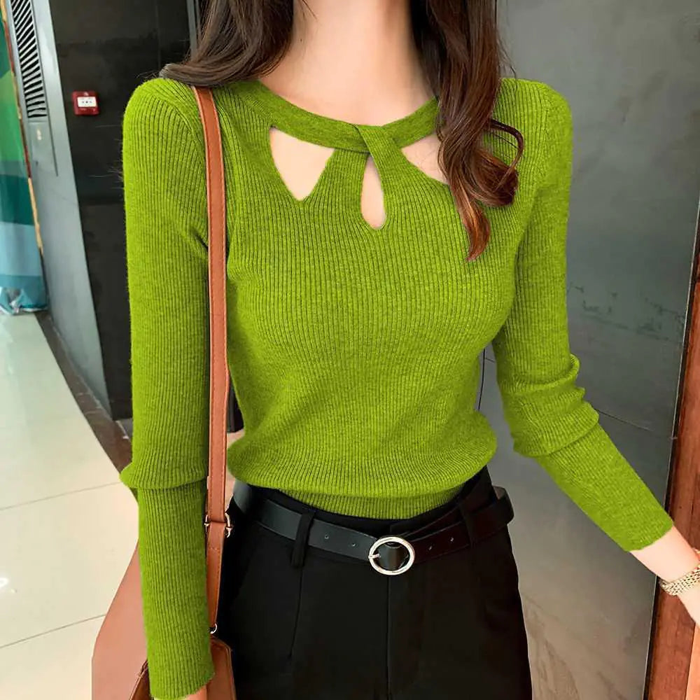Korean Style Slim-Fit Sweater for Women (Autumn/Winter)