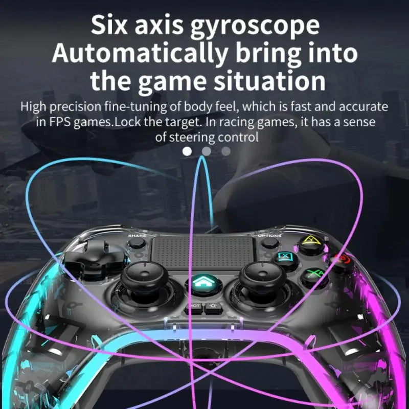Bluetooth Wireless Transparent PS4 Gamepad Controller