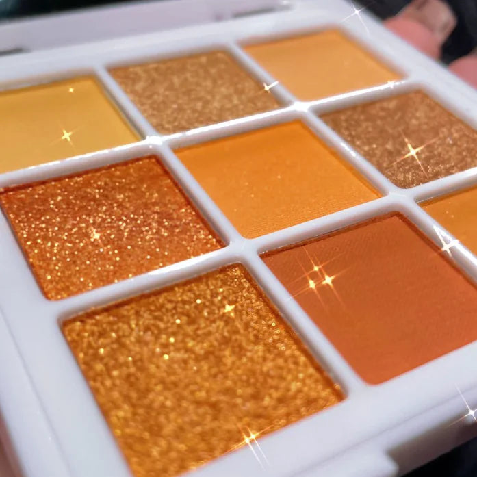 INSFANY 9 Sunset Red Brown Eyeshadow Highlighting Palette