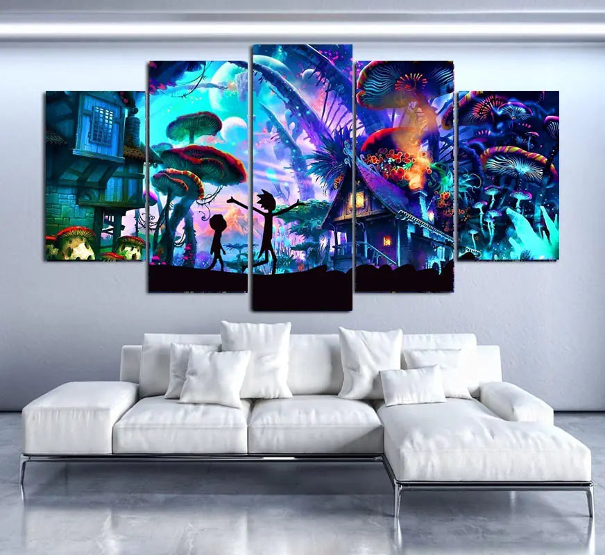 Rick and Morty Wall Art Set for Home Decoration (5 Pieces)