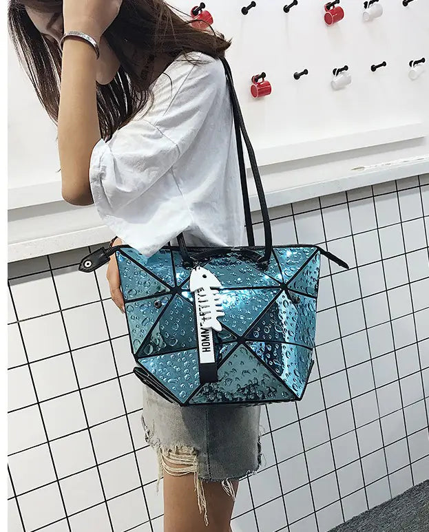 Trendy High-End Laser Shoulder Tote Bag for Classes