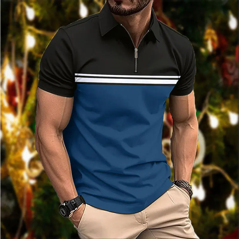 Stylish Slim Fit Striped Polo Shirt for Men
