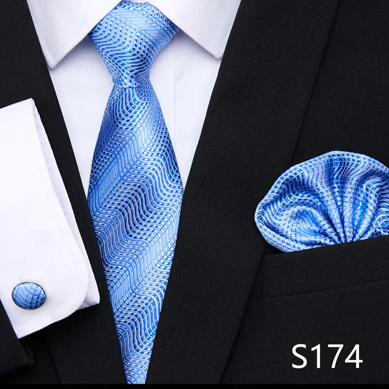 Korean Style Floral Tie and Pocket Square Set for Men