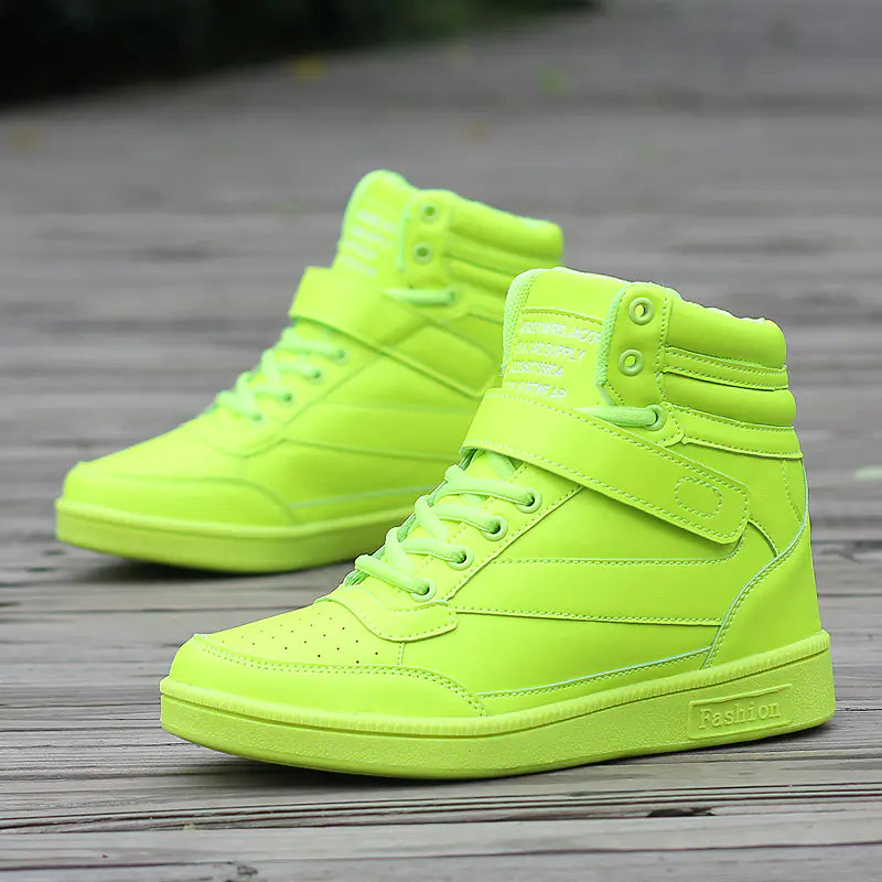 Breathable High Top Black and White Women's Sneakers