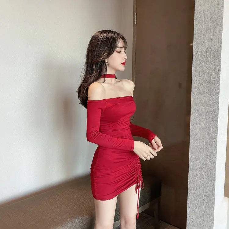 Autumn Sexy Off-Shoulder Long Sleeve Bodycon Dress