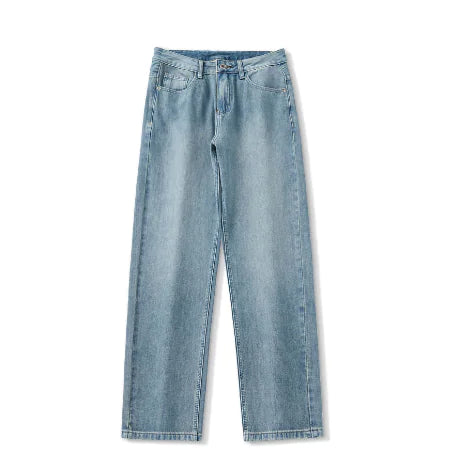 Retro Washed Loose Wide Leg Denim Cropped Pants