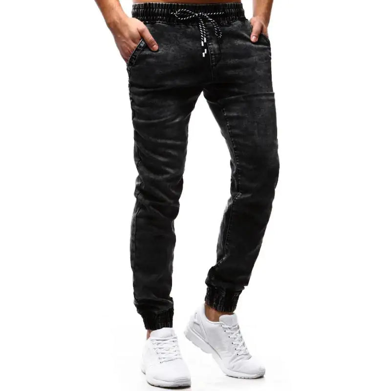 Tethered Elastic Casual Slim Stretch Men's Jeans