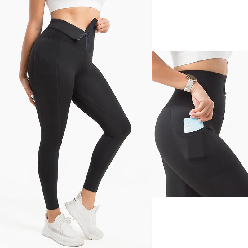 High Waist Plus Size Yoga Pants with Pockets