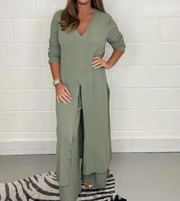 Lenka® Women's Two-Piece Set with Long Top and Pants
