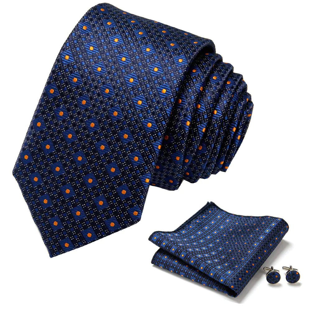 Korean Style Floral Tie and Pocket Square Set for Men