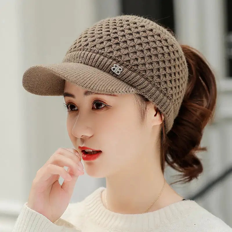 Thick Knitted Wool Hat for Autumn and Winter