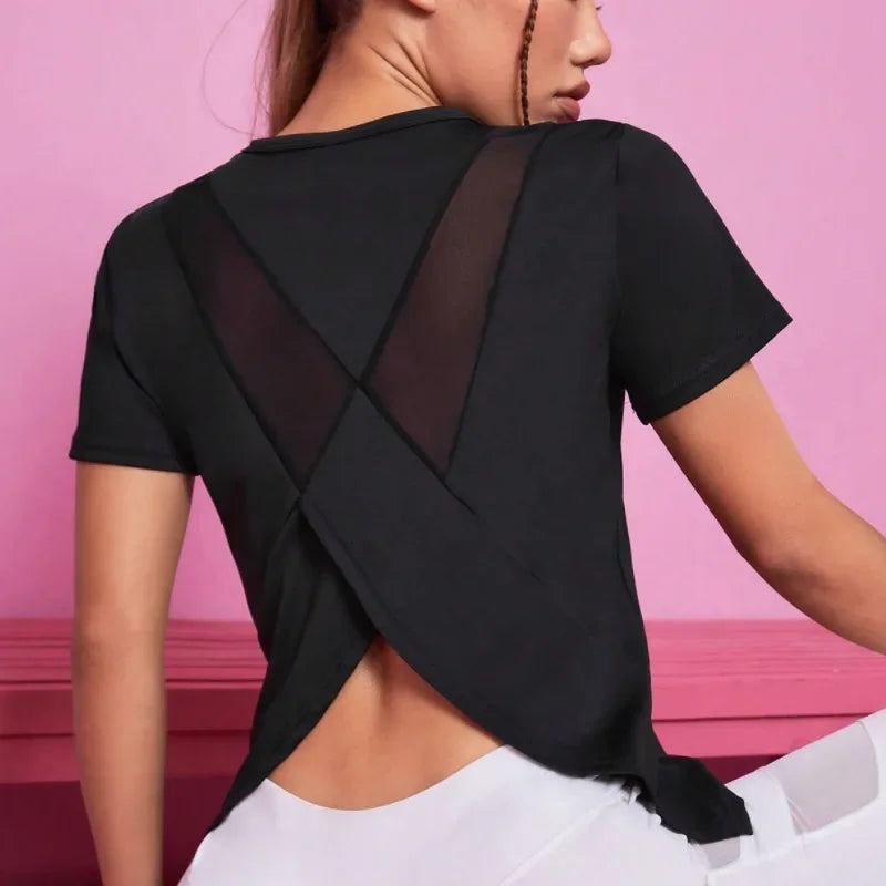 Breathable Quick-drying Mesh Yoga T-shirt