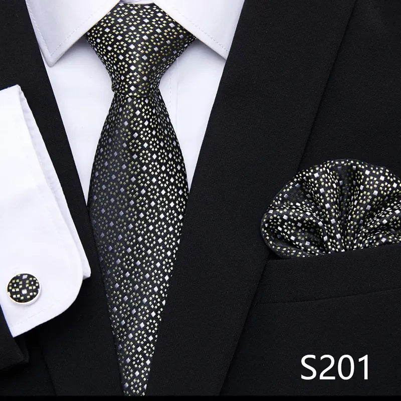 Korean Style Floral Tie and Pocket Square Set for Men