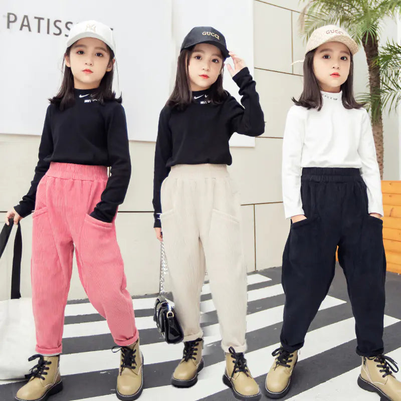 Children's Thick Velvet Corduroy Sports Pants