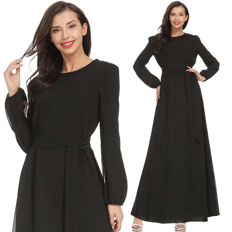 2020 Long Robe with Belt and Bow Plus Size Dress