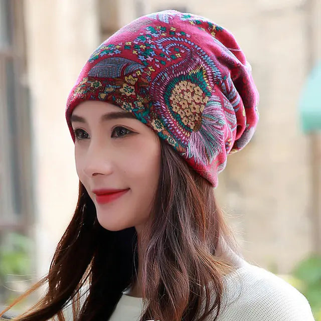 6 Colors Women's Brimless Cap with 3 Wearing Styles