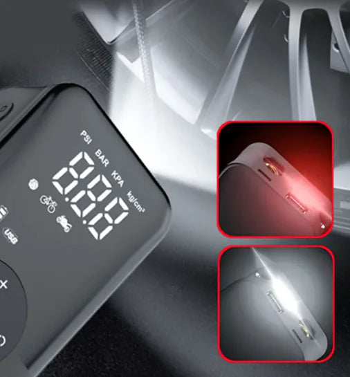 Digital Wireless Tire Inflator, Portable Air Pump with LED Light