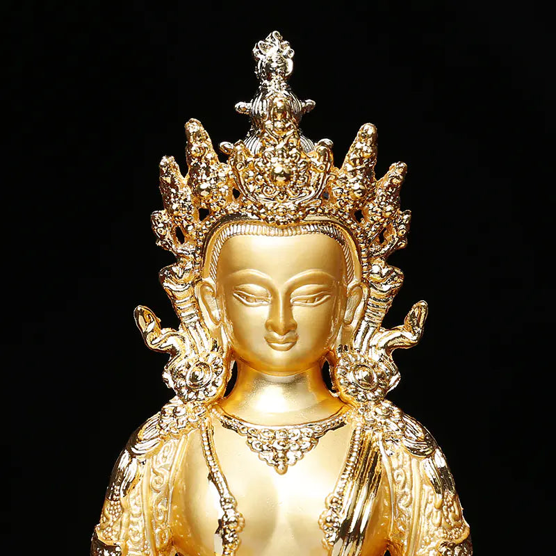 5-Inch Alloy Long Life Buddha Statue for Home Decor