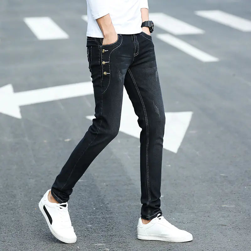 Men's Casual Slim Fit Stretch Pencil Jeans