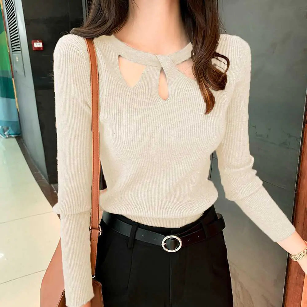 Korean Style Slim-Fit Sweater for Women (Autumn/Winter)
