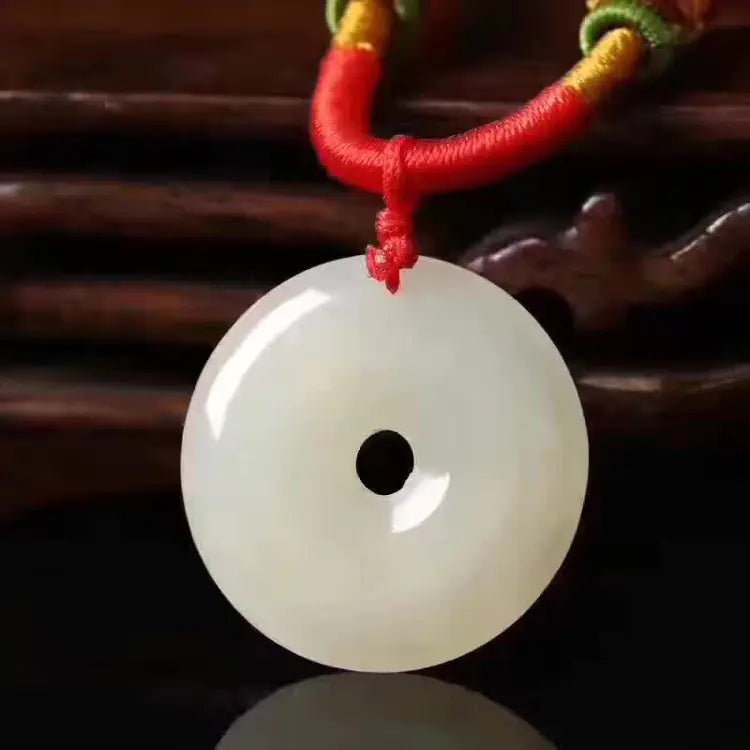 3D Gold Inlaid Hetian Jade Pendant Necklace