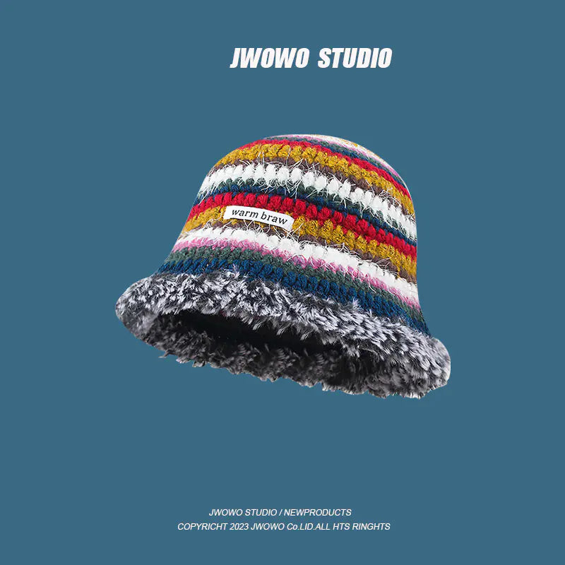 Handmade Retro Color Knitted Fisherman Hat