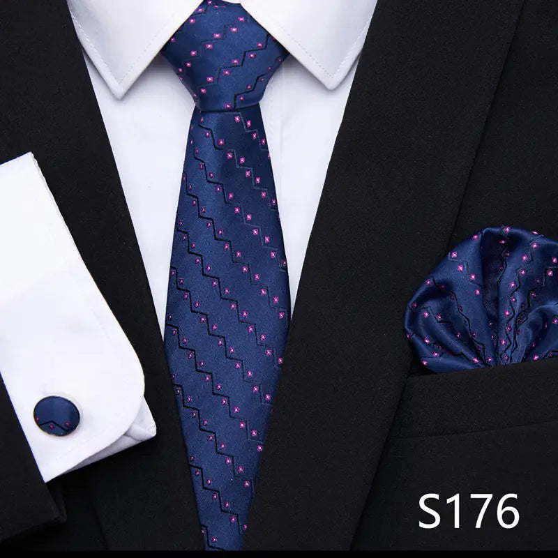 Korean Style Floral Tie and Pocket Square Set for Men