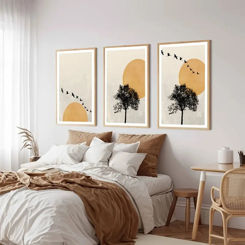 HD Winter Tree Moon Silhouette Poster for Home Décor