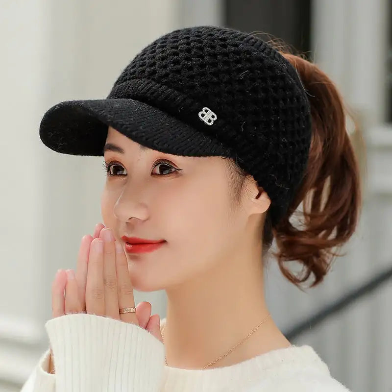 Thick Knitted Wool Hat for Autumn and Winter