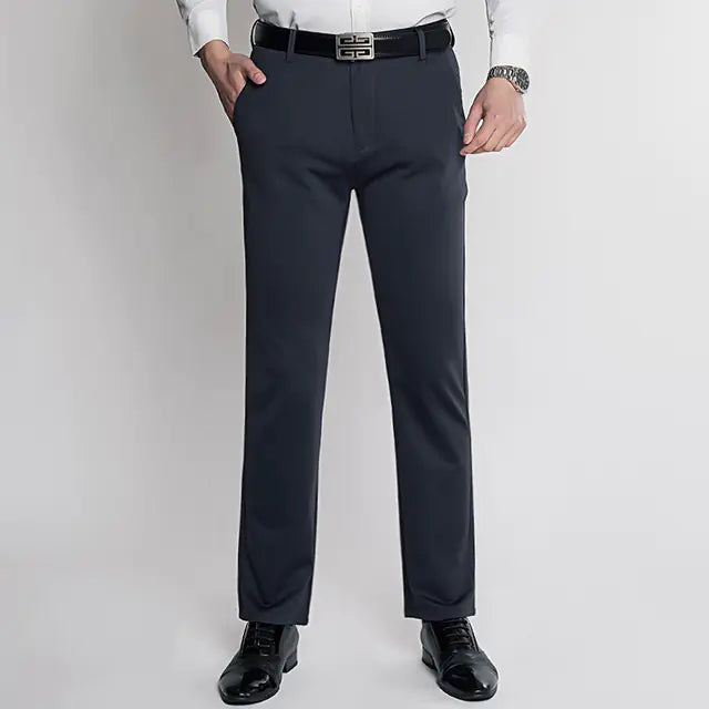 Autumn Men's Stretch Knitted Straight Business Pants