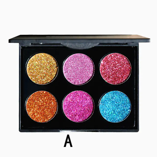 Dnm 6-Color Pearlescent Glitter Eyeshadow Palette