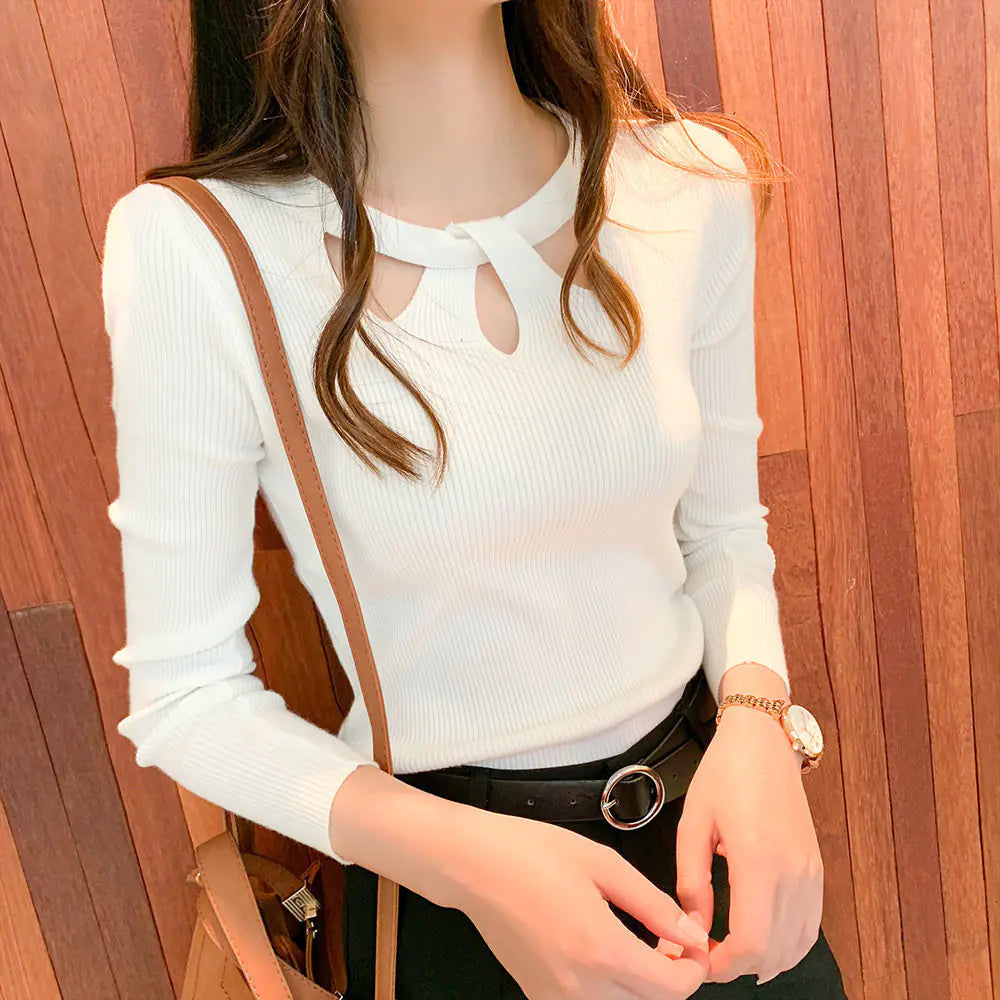 Korean Style Slim-Fit Sweater for Women (Autumn/Winter)