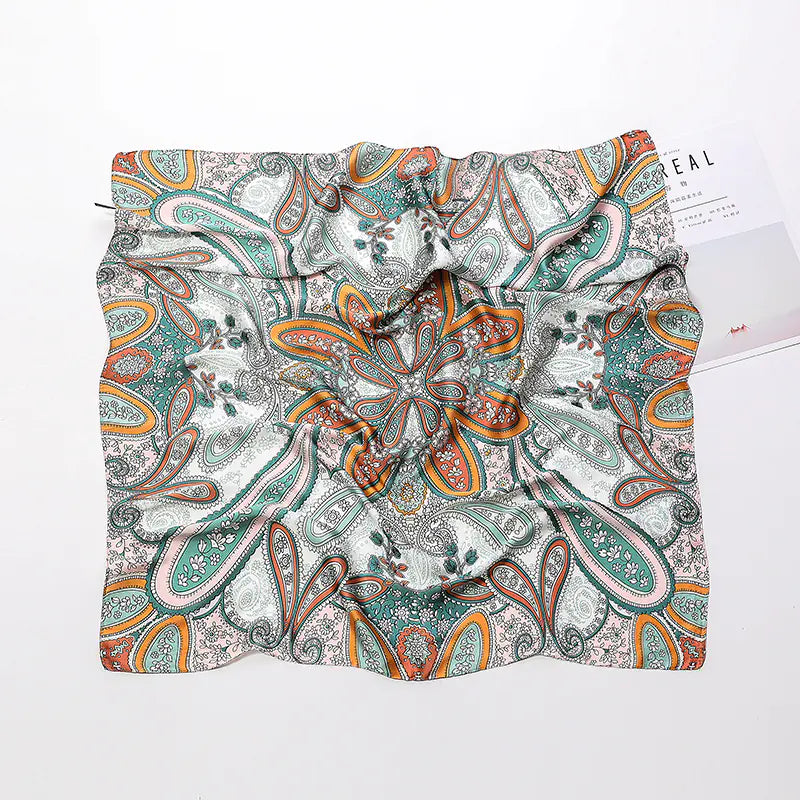 Chic 70cm Cashew Flower Scarf and Hairband Set