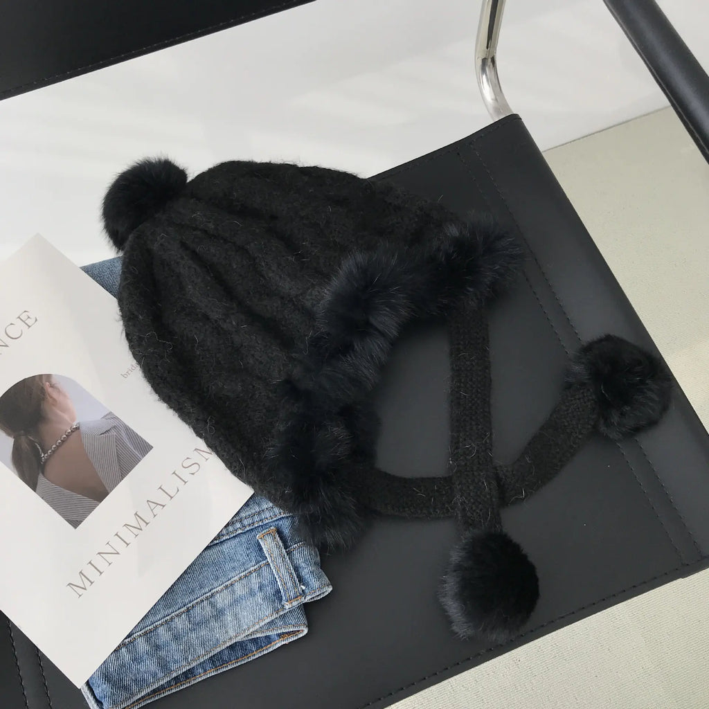 Gentle Fleece Rabbit Fur Lei Feng Hat