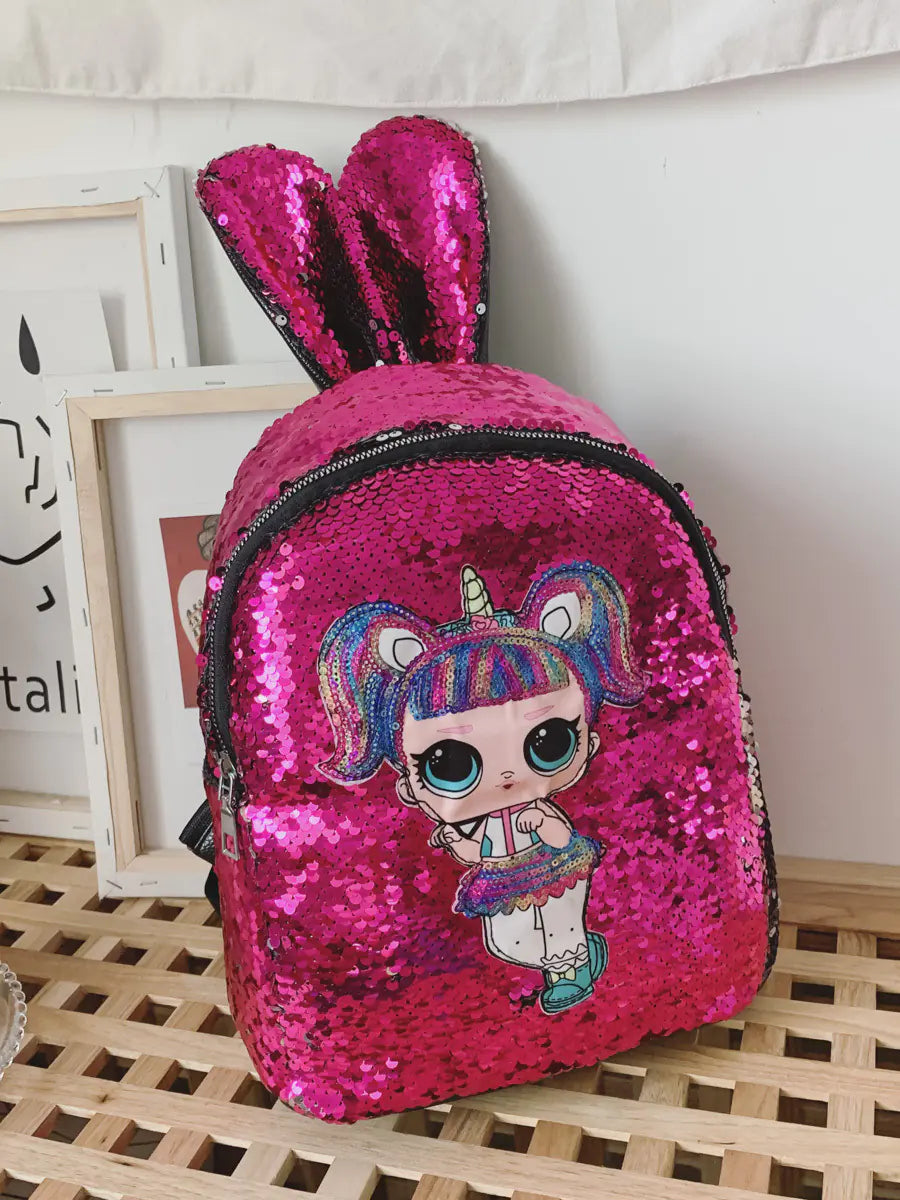 Fashionable Princess Sequin Backpack for Girls