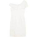 New Sexy V-Neck Fitted White Dress with Slit