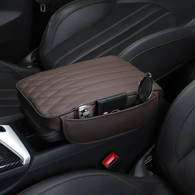 Memory Foam Car Armrest Cushion with Side Storage