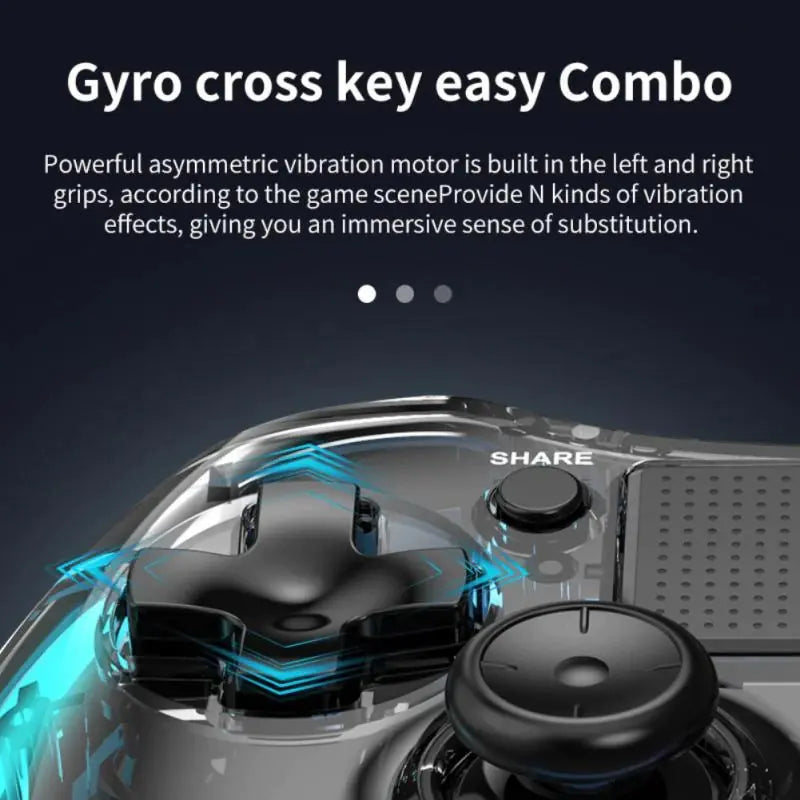 Bluetooth Wireless Transparent PS4 Gamepad Controller