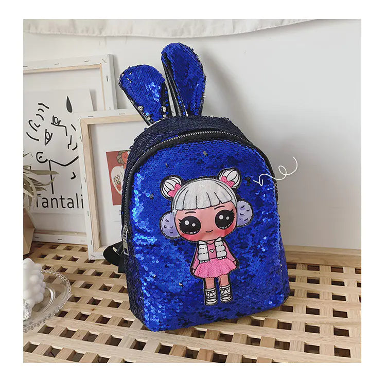 Fashionable Princess Sequin Backpack for Girls
