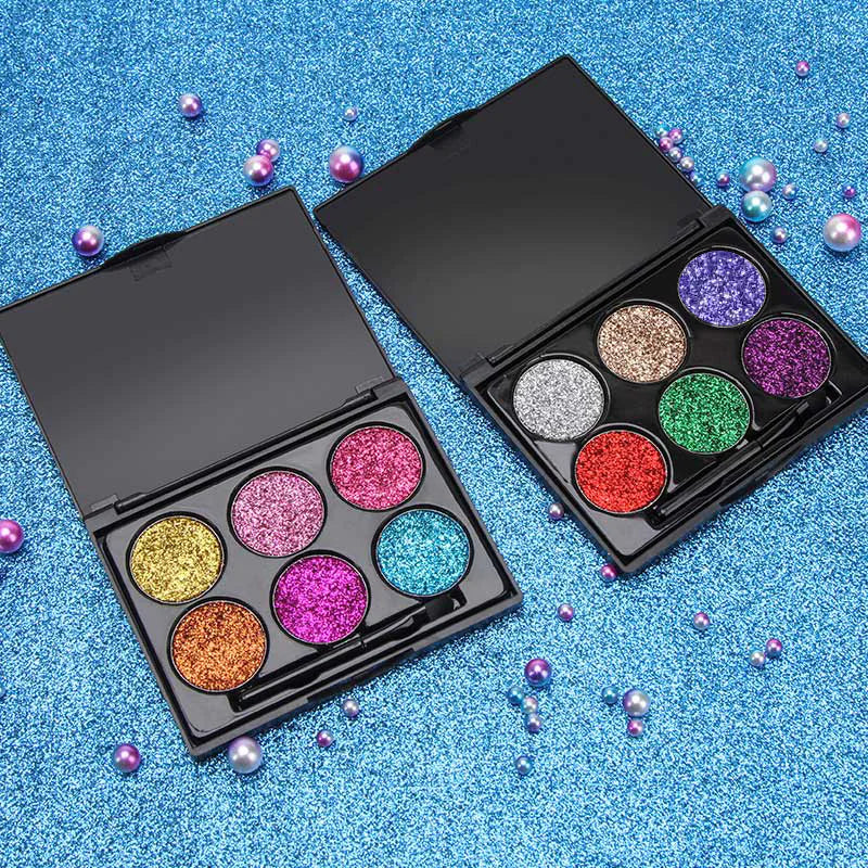Dnm 6-Color Pearlescent Glitter Eyeshadow Palette