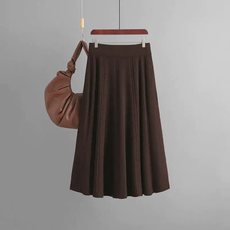 Mid-Length Knitting Skirt for Autumn and Winter